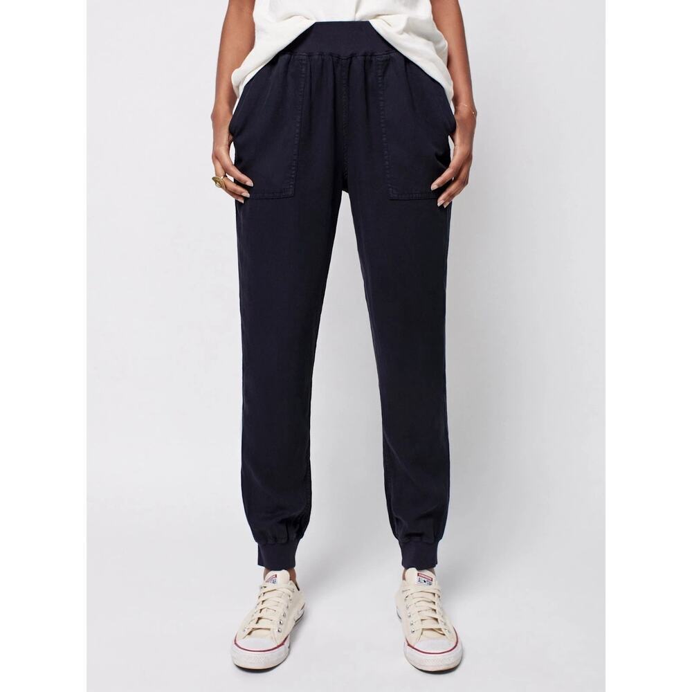 Faherty Arlie Day Pants Joggers Size S Washed Black Linen Tencel